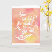 Sie glaubte, dass sie könnte, also sie tat karte (Gelbe Blume)