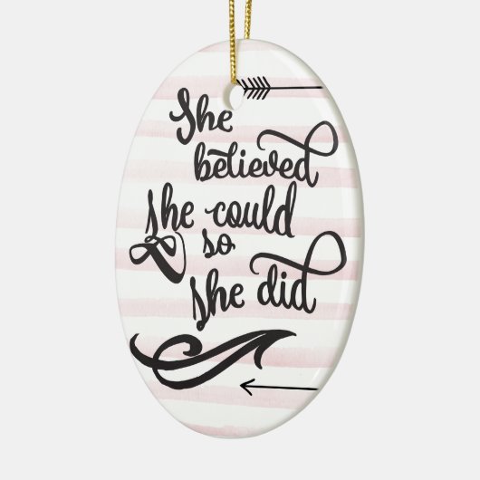 sie glaubte, dass sie könnte, also sie tat keramik ornament (Links)