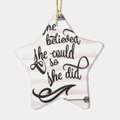 sie glaubte, dass sie könnte, also sie tat keramikornament (Links)