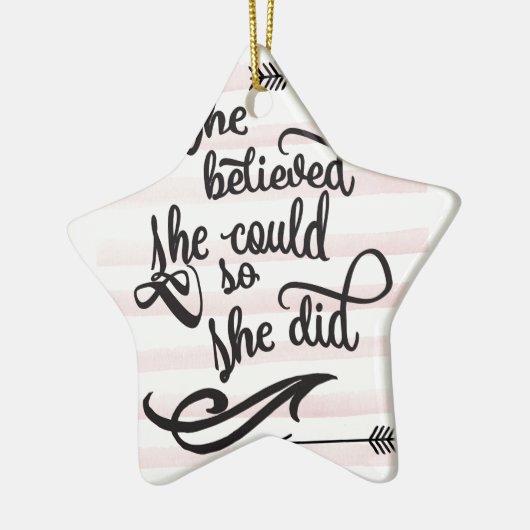 sie glaubte, dass sie könnte, also sie tat keramikornament (Links)