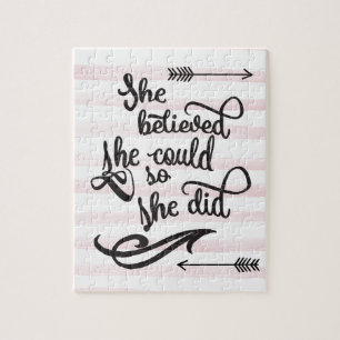 sie glaubte, dass sie könnte, also sie tat puzzle