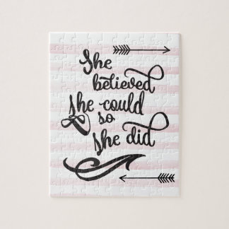 sie glaubte, dass sie könnte, also sie tat puzzle