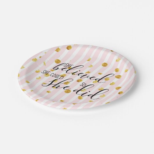 Sie glaubte, dass sie könnte, also sie Teller (Schrägansicht)