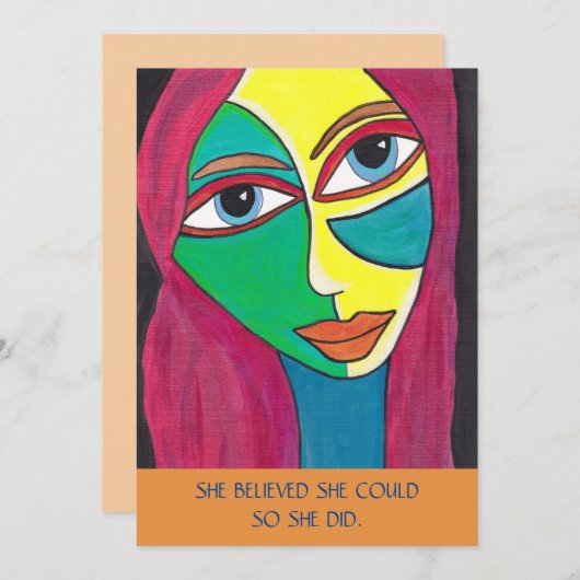 "Sie glaubte, dass sie könnte" - "Frauen des Geist Dankeskarte (Vorne/Hinten)