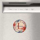 Sie glaubte, dass sie Monogramm Floral Magnet (In Situ (Geschirrspüler))