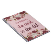 Sie glaubte, dass sie so Rose Gold Floral Notizblock (Rechte Seite)