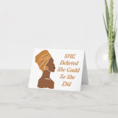 Sie glaubte, schwarze Frauen seien unanständige Mi Dankeskarte (Vorderseite)