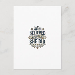 Sie glaubte, sie hat Vintage-Motivations-Shirt_1 g Postkarte