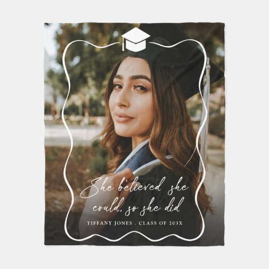 Sie glaubte, sie könne Abschluss Foto Fleecedecke (Vorderseite)