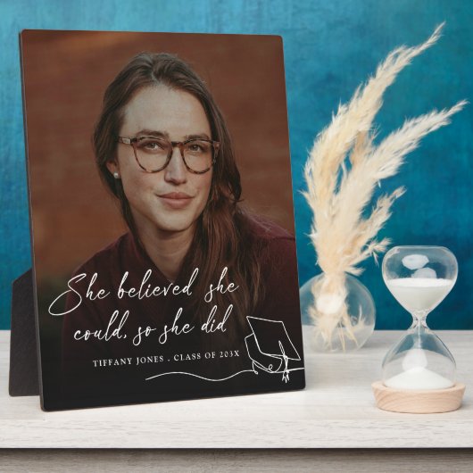 Sie glaubte, sie könne Abschluss Foto Fotoplatte (Seite)