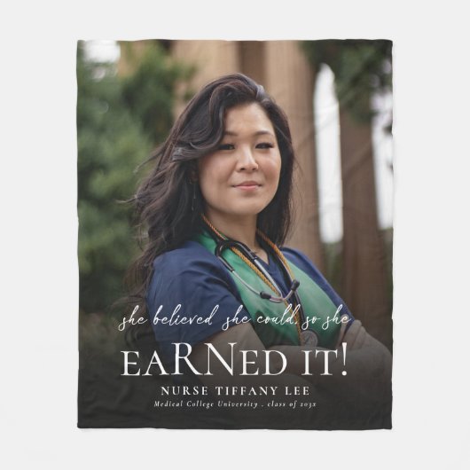 Sie glaubte, sie könne Abschluss für das Foto der Fleecedecke (Vorderseite)