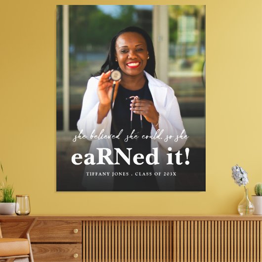 Sie glaubte, sie könne Abschluss für das Foto der  Leinwanddruck (Insitu (Wohnzimmer))