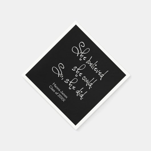 Sie glaubte, sie könne Abschluss machen Serviette (Ecke)