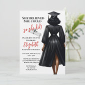 Sie glaubte, sie könne also Abschluss machen Einladung (Stehend Vorderseite)