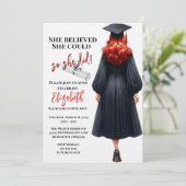 Sie glaubte, sie könne also Abschluss machen Einladung (Stehend Vorderseite)