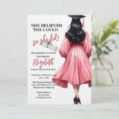 Sie glaubte, sie könne also Abschluss machen Einladung (Stehend Vorderseite)