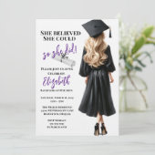 Sie glaubte, sie könne also Abschluss machen Einladung (Stehend Vorderseite)