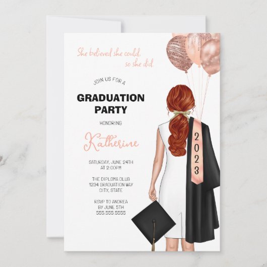 Sie glaubte, sie könne also eine Abitur machen Einladung (Vorderseite)