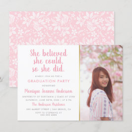 Sie glaubte, sie könne also Foto Abschluss machen Einladung