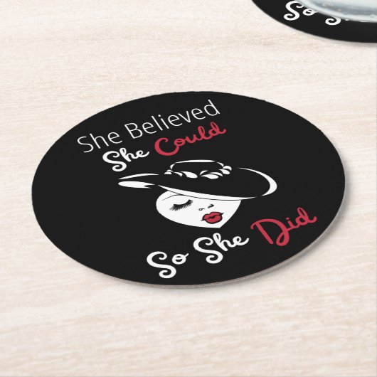 Sie glaubte, sie könne also Papier-Untersetzer mac Runder Pappuntersetzer (Angewinkelt)