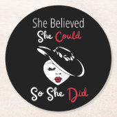 Sie glaubte, sie könne also Papier-Untersetzer mac Runder Pappuntersetzer (Vorderseite)