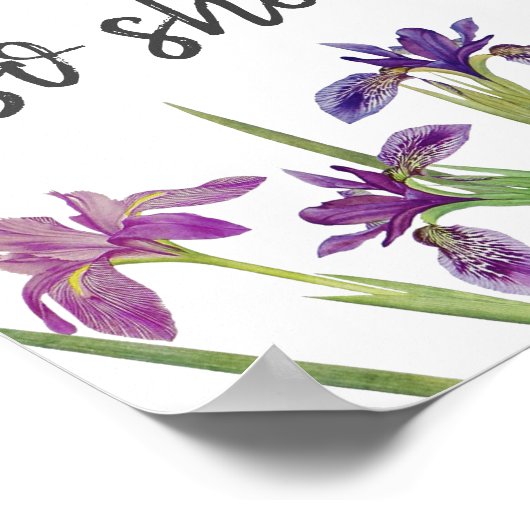 Sie glaubte, sie könne Aquarellblume Lila machen Poster (Ecke)