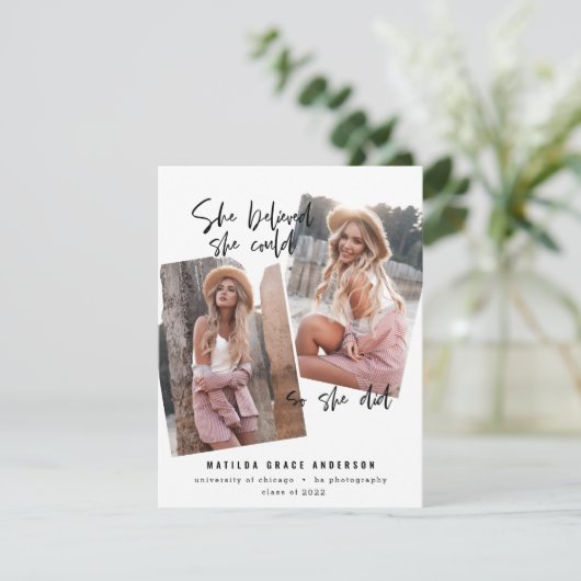 Sie glaubte, sie könne es, also tat sie Abschluss (Stehend Vorderseite)