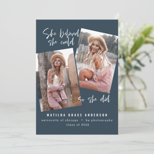 Sie glaubte, sie könne es, also tat sie Abschluss (Stehend Vorderseite)