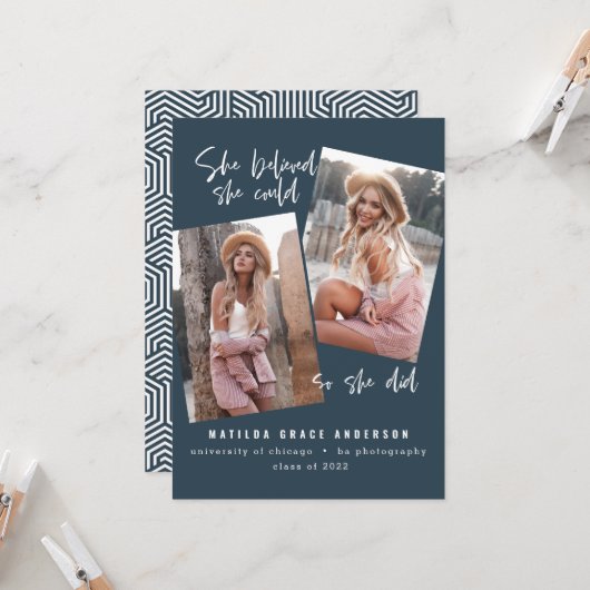 Sie glaubte, sie könne es, also tat sie Abschluss  (Vorderseite/Rückseite Beispiel)