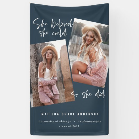 Sie glaubte, sie könne es, also tat sie Abschluss Banner (Vertikal)