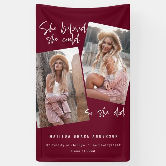 Sie glaubte, sie könne es, also tat sie Abschluss Banner (Vertikal)