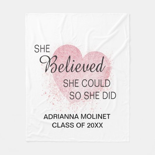 Sie glaubte, sie könne es, also tat sie Abschluss Fleecedecke (Vorderseite)