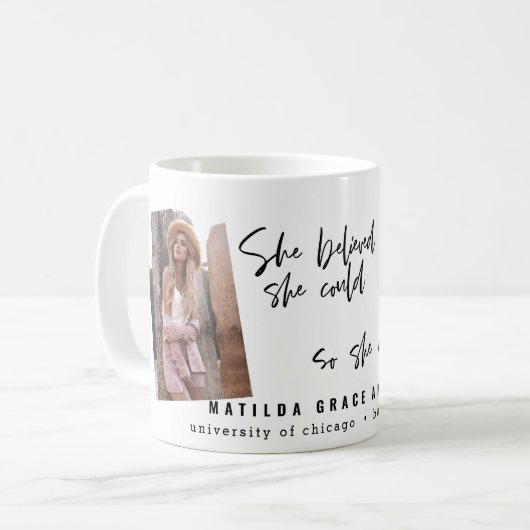 Sie glaubte, sie könne es, also tat sie Abschluss Kaffeetasse (Vorderseite Links)