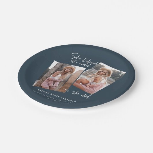 Sie glaubte, sie könne es, also tat sie Abschluss Pappteller (Schrägansicht)