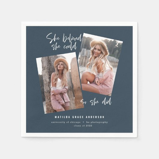 Sie glaubte, sie könne es, also tat sie Abschluss Serviette (Vorderseite)