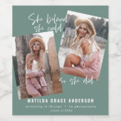 Sie glaubte, sie könne es, also tat sie Abschluss Weinetikett (Einzelnes Label)