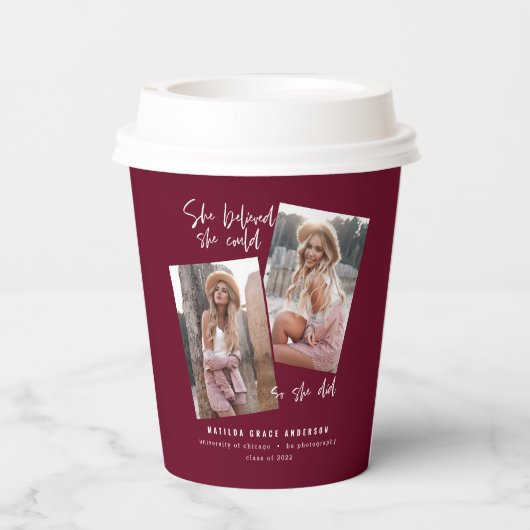 Sie glaubte, sie könne es schaffen, damit sie den  pappbecher (Rückseite)