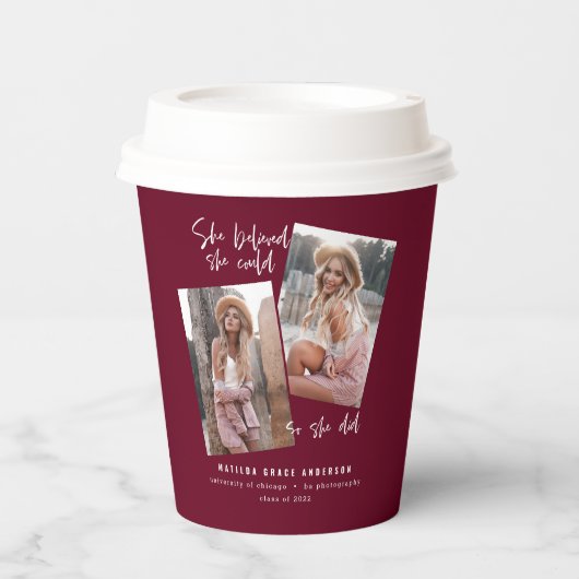 Sie glaubte, sie könne es schaffen, damit sie den pappbecher (Vorderseite)