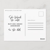 Sie glaubte, sie könne es schaffen, sodass sie Abs Postkarte (Rückseite)