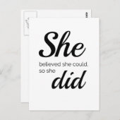 Sie glaubte, sie könne es tun, also postkarte (Vorne/Hinten)