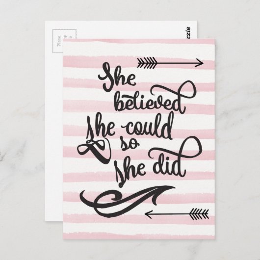 Sie glaubte, sie könne es tun postkarte (Vorne/Hinten)