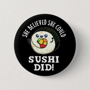 Sie glaubte, sie könne Sushi zu dunklem BG essen Button