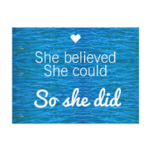 Sie glaubte, sie könnte also blaue Ozeane zitieren