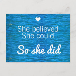 Sie glaubte, sie könnte also blaue Ozeane zitieren Postkarte