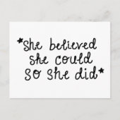 Sie glaubte, sie könnte also eine Postkarte (Vorderseite)