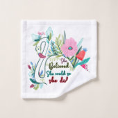 Sie glaubte, sie könnte also mit Blume schwänzen Badhandtuch Set (Waschlappen)