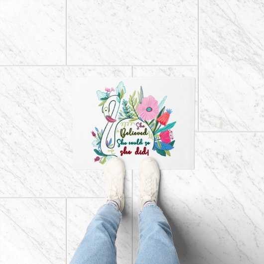 Sie glaubte, sie könnte also mit Blume schwänzen Fußmatte (Indoor)