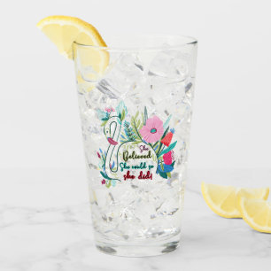 Sie glaubte, sie könnte also mit Blume schwänzen Glas