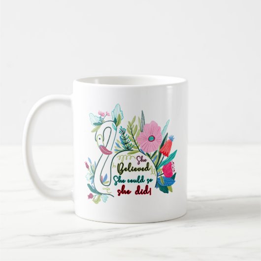 Sie glaubte, sie könnte also mit Blume schwänzen Kaffeetasse (Links)