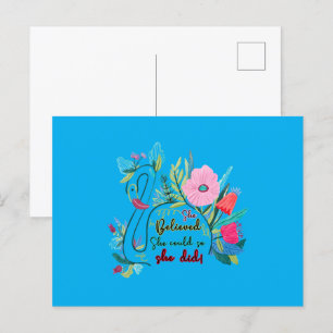 Sie glaubte, sie könnte also mit Blume schwänzen Postkarte
